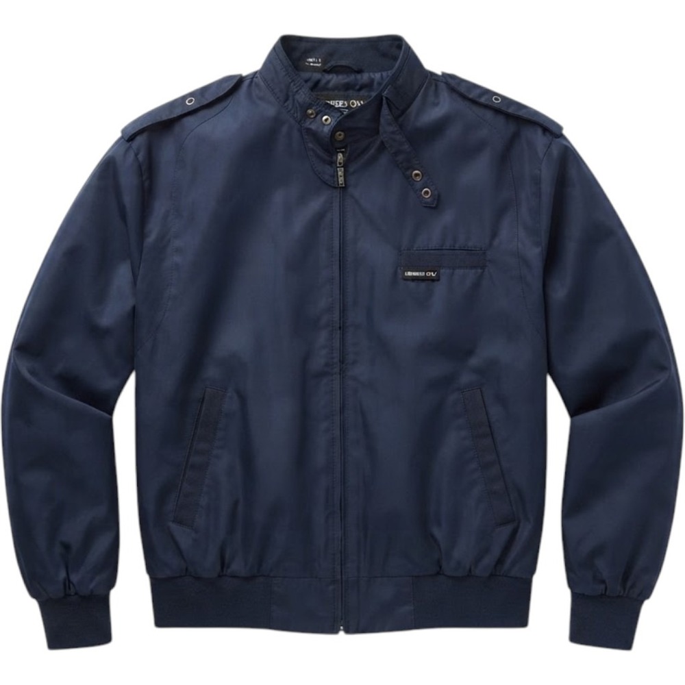 Members Only Mens Navy Blue Iconic Racer Jacket Size 44 Vintage Style Full Zip